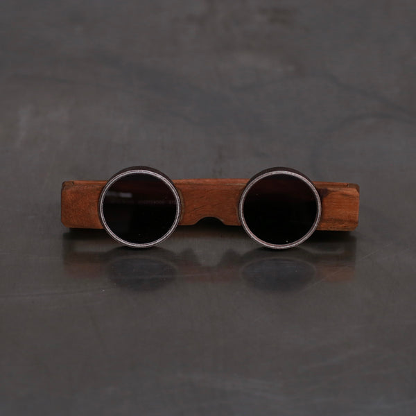 Rigards X UMA WANG Joint Work Wood Frame Eyeglasses RG00UW2 Series Collection RG-RG00UW2-QTSH Bocote Bronze Dark Gray